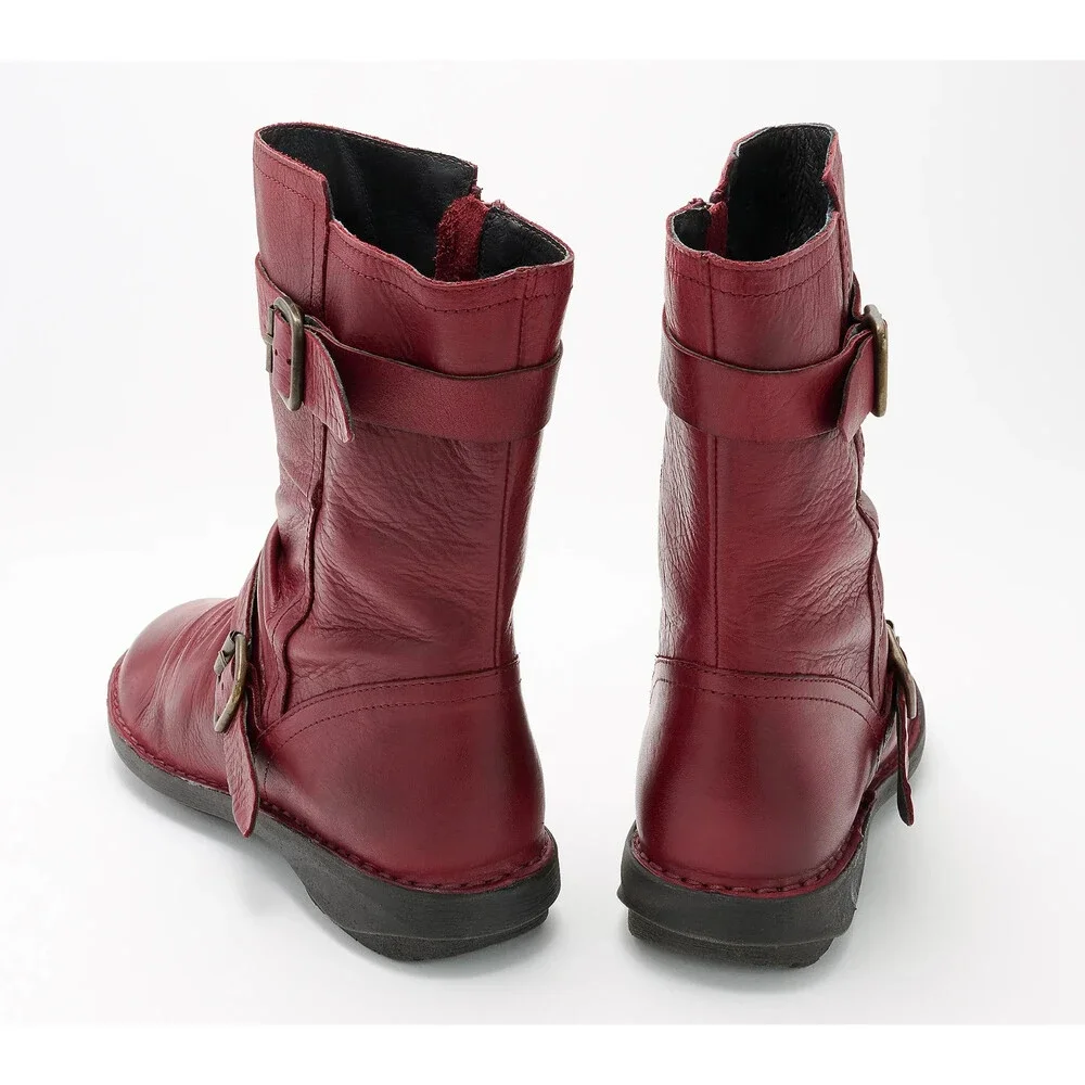 Miz Mooz Pasha Boots Women's 7.5-8 Bordeaux Leather Round Toe Mid Calf HAWK2051 - Picture 7 of 12